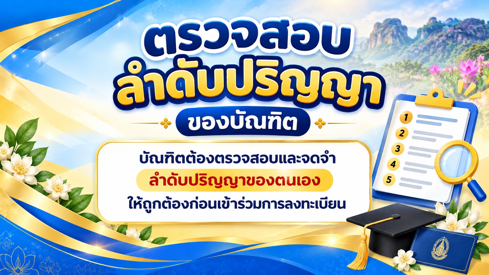 ด่วน ตรวจสอบลำดับการเข้ารับพระราชทานปริญญาบัตร